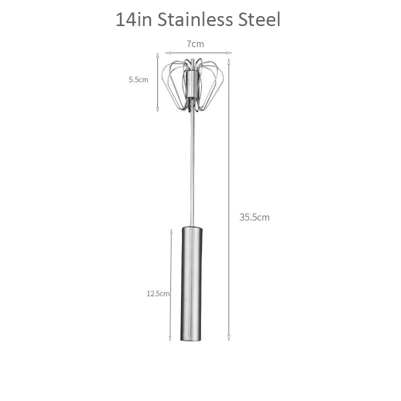 Semi-Automatic 304 Stainless Steel Egg Whisk