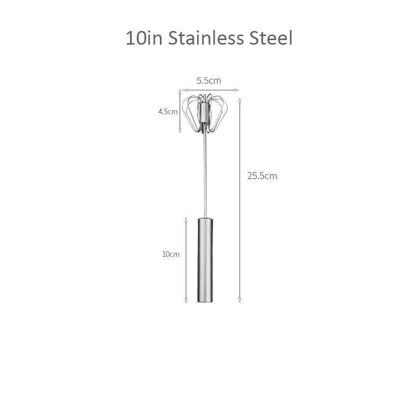 Semi-Automatic 304 Stainless Steel Egg Whisk