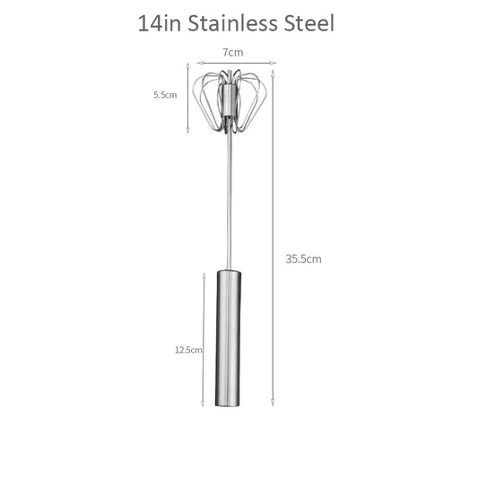 Semi-Automatic 304 Stainless Steel Egg Whisk