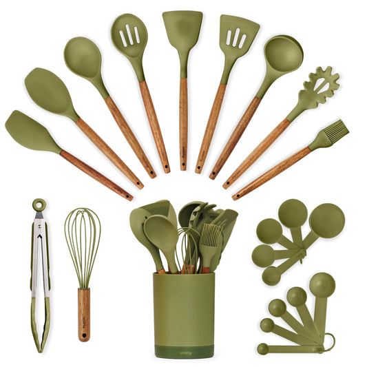 Silicone & Wood Cooking Set
