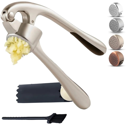 Garlic Press Set with Ergonomic Handle